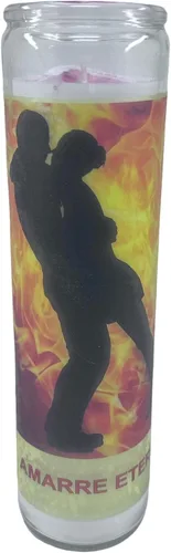 Vista 3 de Amarre eterno veladora de rezo sin fragancia 14 oz vaso grande una pieza vela de oración de una pieza 14 oz de alto vidrio oración al reverso