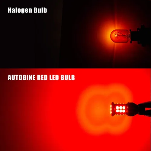 Vista 4 de AUTOGINE Bombillas LED Canbus 921 912 906 904 902 W16W T15 de 1300 lúmenes, color rojo brillante 3030 24-SMD, sin errores para luces de freno