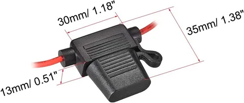 Vista 2 de UXCELL En línea 18AWG impermeable portafusibles negro para ATC/ATO