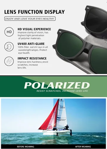 Vista 4 de Carefully Gafas de sol polarizadas retro vintage para hombres y mujeres, diseño clásico, protección UV, paquete de 3 unidades, N1002