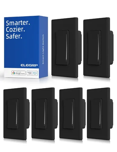Vista 8 de ELEGRP Interruptor Regulador de Luz Inteligente DTR30, Unipolar o 3 Vías, Regulador Táctil Wi-Fi de 2.4GHz Compatible con Alexa/Google Assistant