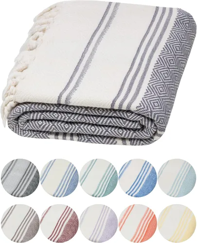 Vista 18 de DEMMEX Organic Diamond - Toalla turca de baño y playa 100% algodón turco certificado Oeko-TEX, ultra suave, de secado rápido, ligera, compacta
