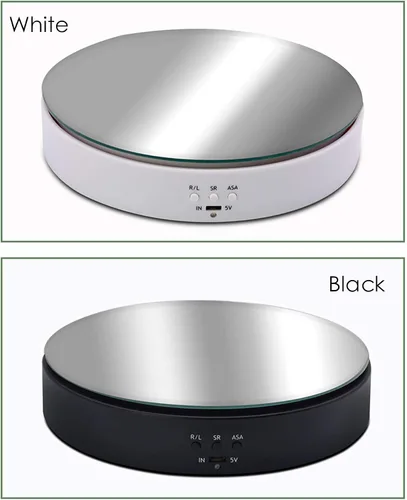 Vista 6 de Soporte giratorio motorizado, carga máxima de 7.67 pulgadas, batería de 22 libras, pantalla de uso USB, tocadiscos para joyas, pasteles, curado