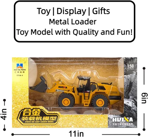 Vista 9 de Bulldozer - Juguetes para niños, cargador de metal resistente, juguete de arena/playa con brazo funcional y cubo, realista, perfecto para caja