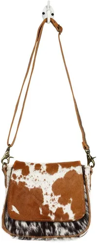 Vista 5 de Myra Bag Solapa sobre cuero de vaca y cuero pequeño Crossbody Bag S-1215