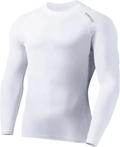 Vista 4 de SURFEASY Men's Rash Guard Swim Shirt Long & Short Sleeve, UPF 50+ Sun Protection Quick Dry Rashguard