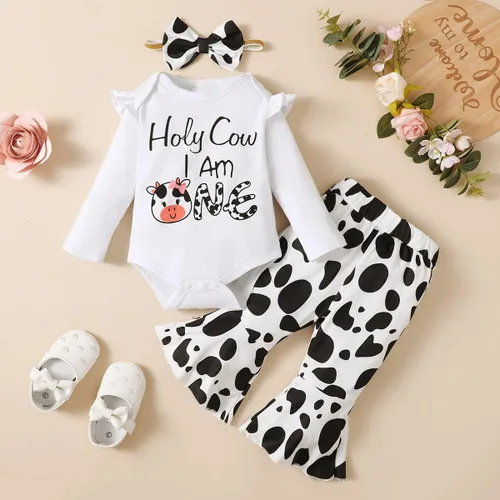 Vista 2 de Traje de primer cumpleaños para niña - Holy Cow I'm One