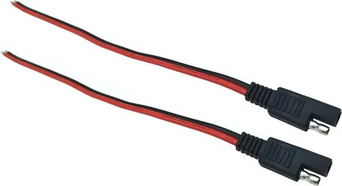 Vista 2 de Cable de extensión SAE de un solo extremo, 2 cables de enchufe de desconexión rápida SAE de 14 AWG para automóvil y panel solar (1 pie/11.8 in)