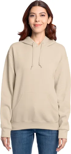 Vista 5 de Fruit of the Loom Men's Eversoft Fleece Pullover Hooded Sweatshirt, Moisture Wicking & Breathable Jersey jaspeado caqui