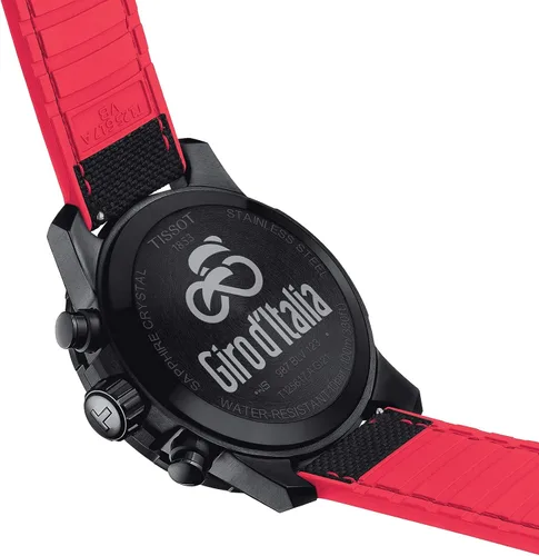 Vista 5 de Tissot Supersport Chro 316L Caja de acero inoxidable con revestimiento PVD negro correa de cuero de cuarzo suizo reloj casual 22