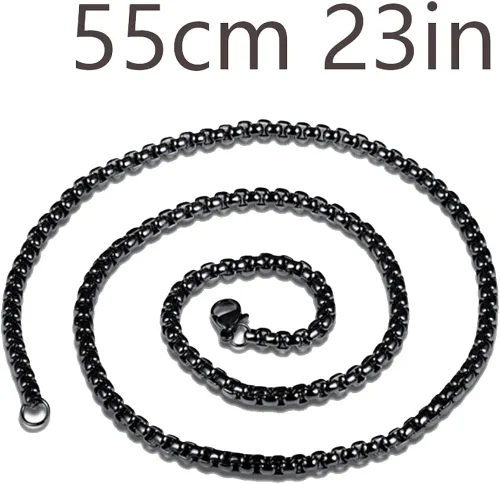 Vista 2 de JAJAFOOK Jewelry - Collar con dije de cadena de mancuernas de acero inoxidable para hombre y mujer