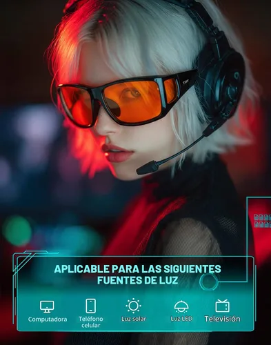 Vista 3 de TIJN Blue Light Glasses for Woman Men Computer Gaming Red Sleep Eyeglasses Orange Bluelight Blocking Amber Lens Screen Use