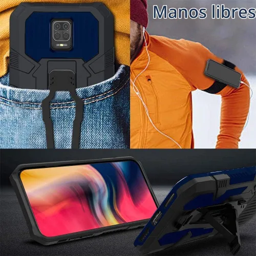Vista 3 de Funda para Xiaomi Redmi Note 9s/9 Pro, con [2 unidades] Protector de pantalla de vidrio templado de grado militar híbrido de alta resistencia
