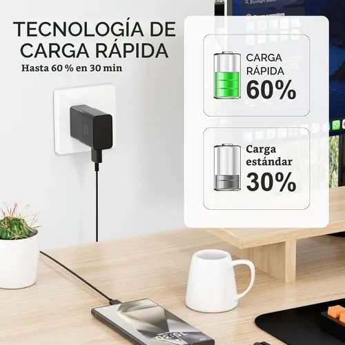 Vista 2 de Adaptador de carga rápida adaptable de carga rápida para teléfono Samsung