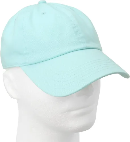 Vista 2 de Gorra de béisbol clásica Falari, sombrero de papá 100% algodón suave, talla ajustable Aguamarina