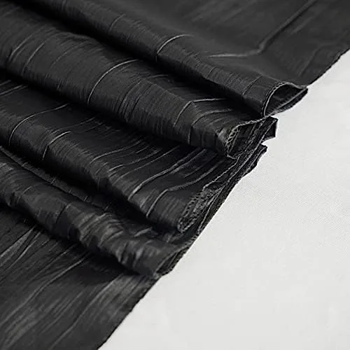 Vista 4 de Balsa Circle Mantel rectangular de tafetán arrugado de acordeón negro de 90 x 132 pulgadas, suministros de decoración de recepción para bodas