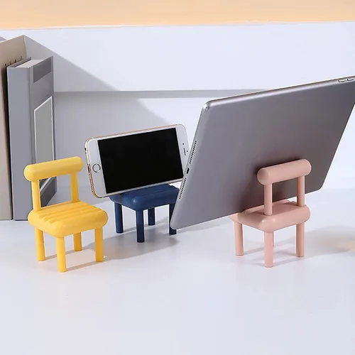 Vista 3 de Soporte para teléfono celular para silla de bricolaje, soporte para teléfono celular de color caramelo, soporte de teléfono de mesa