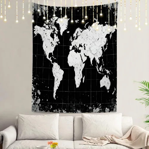 Vista 27 de Shrahala Tapiz de pared de hojas de arce otoñal, hojas rojas llameantes, fondo negro, tapiz grande para colgar en la pared, tapiz decorativo
