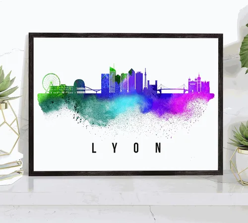 Vista 9 de Póster de Amsterdam Skyline Netherlands, pintura de paisaje urbano e impresión de monumentos, decoración para el hogar, oficina, 12 x 18 pulgadas