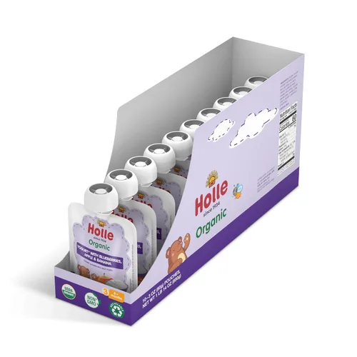 Vista 9 de Holle Bolsas de yogur orgánico de manzana y pera para bebé, 10 x 3 oz