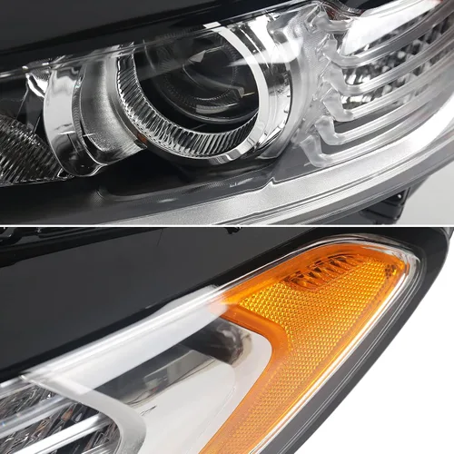 Vista 5 de FIONE para Ford Fusion Conjunto de Faros 2013 2014 2015 2016 Faros de Halógeno Proyector de Repuesto Carcasa Negra Lente Transparente Luz Frontal