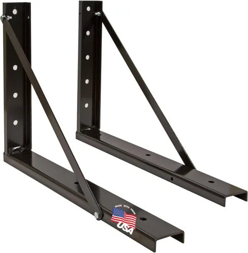 Vista 3 de Buyers Products 1701006B - Soportes de montaje formados y atornillados de acero negro para caja de herramientas debajo del camión, juego de 2, 18 x