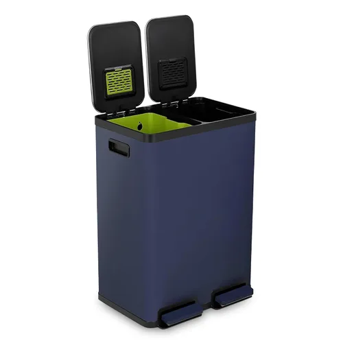 Vista 14 de SIMPLI-Magic Elegante bote de basura negro con pedal de 16 galones (60 litros), cubo de basura de cocina de doble compartimento con contenedores