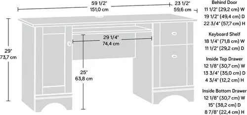 Vista 3 de Escritorio para computadora de arce cepillado, Madera