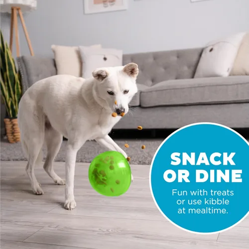 Vista 6 de Outward Hound Snoop Interactive Treat Dispensing Dog Toy, Green, 5" Snoop grande verde