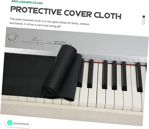 Vista 7 de PU Leather Piano Keyboard Cover Dustproof Anti Scratch Protector Black Finish, Resists Dirt and Wear, Keeps Keys Clean, Does Not Shed Hair