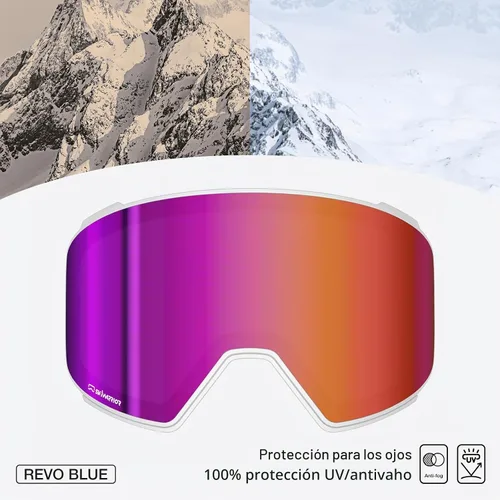 Vista 6 de Multifunctional Smart Wireless Ski Goggles with Walkie-Talkie, Anti-Fog Zeiss Lens, Music & Call Function Cilíndrico.