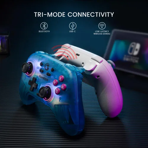 Vista 4 de GameSir Nova Wireless Switch Pro Controller - Switch/Lite/OLED, Hall Effect Joysticks, RGB LED, Turbo, Programmable, Motion Control, Wake Up