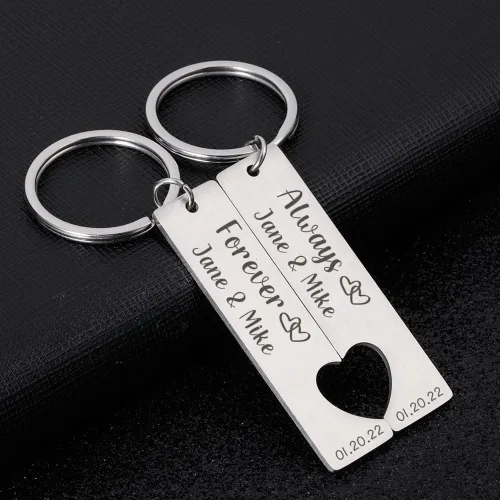 Vista 4 de Aizza Beata Regalos del día de San Valentín para él, llaveros personalizados para pareja, novio, marido, llavero para aniversario