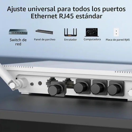 Vista 4 de Cable Matters Paquete de 50 cubiertas antipolvo RJ45, cubierta de puerto Ethernet, color negro