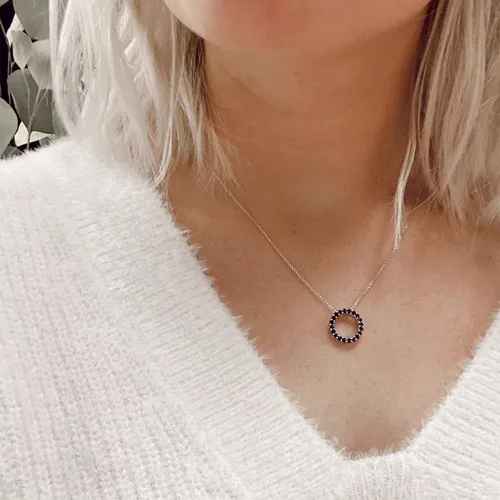 Vista 3 de Ross-Simons Gemstone Circle of Eternity Necklace in Sterling Silver
