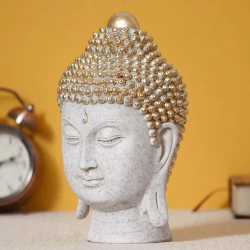 Vista 2 de eCraftIndia Cabeza decorativa de Buda Polyresin Showpiece