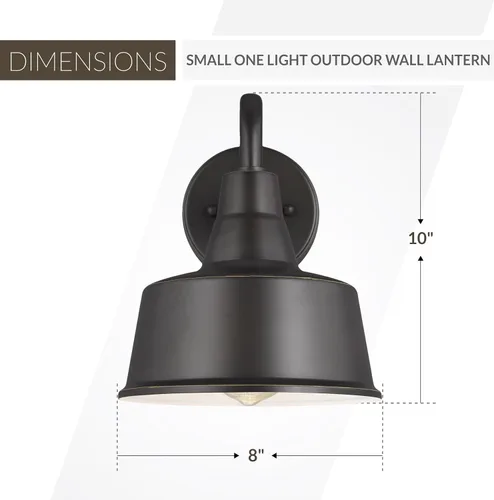 Vista 3 de Generation Lighting 8537401-71 - Lámpara de pared para exteriores con cuello de cisne, bronce antiguo 8537401-71, lámpara de cielo oscuro