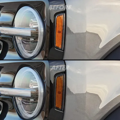 Vista 7 de SlickMod Tinte de humo de vinilo precortado para faros Ford Bronco 2021-2023 (20% humo oscuro, 1. faro)