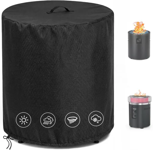 Vista 13 de Cubierta rectangular para fogata, impermeable, para mesa de fuego de gas propano al aire libre, 28 pulgadas de largo x 28 pulgadas de ancho x 24