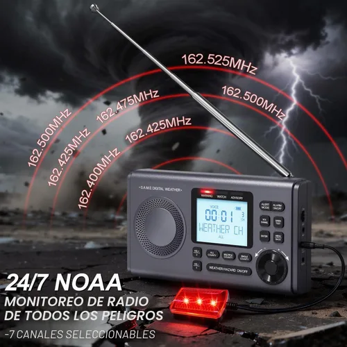 Vista 3 de RunningSnail - Radio meteorológica NOAA con más de 80 alertas de emergencia, 23 códigos de condado de programación localizada S.A.M.E, respaldo