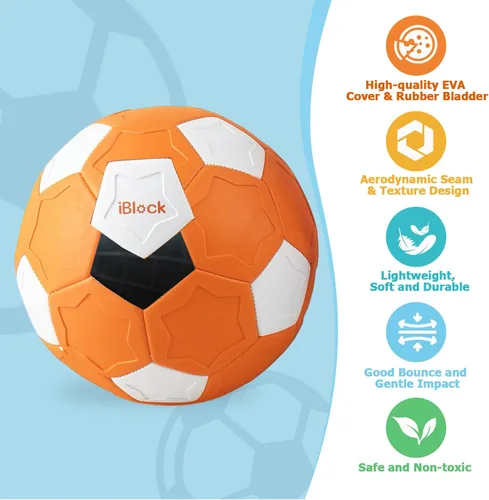 Vista 5 de Balón de fútbol Curve para niños tamaño 4, pelota de fútbol suave Swerve para niños y niñas, juegos de actividades en interiores y exteriores, juego
