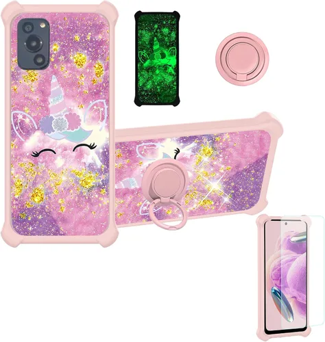 Vista 111 de jioeuinly JSF-DJS - Funda compatible con Nothing Phone 2a con protector de pantalla de vidrio templado, policarbonato duro + silicona suave, soporte