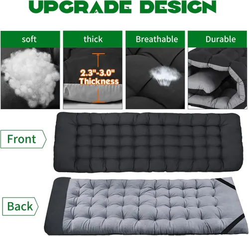 Vista 3 de NAIZEA Catres plegables para adultos, catre plegable con colchón, cama plegable para camping, catre militar portátil, catres de dormir Oxford