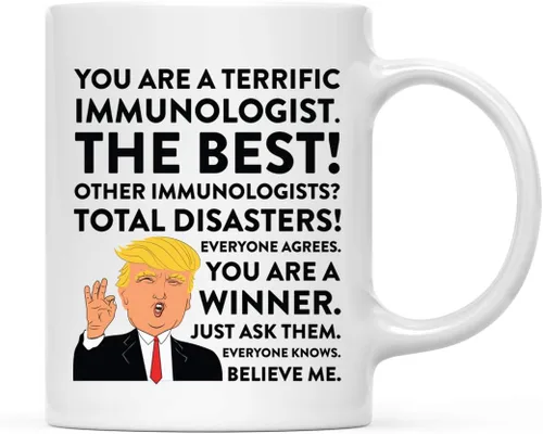 Vista 24 de Andaz Press Round 11 oz taza de té de cerámica para café divertido presidente Donald Trump regalo de Navidad, You are a Terrific Aquatic Biologist