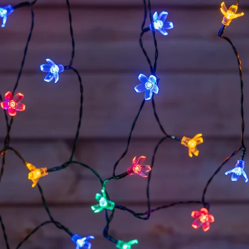 Vista 5 de YULETIME Guirnalda de luces LED Sakura multicolor, 33 pies, 100 unidades, 8 modos, alimentada por USB, luces novedosas (multicolor, Sakura) USB