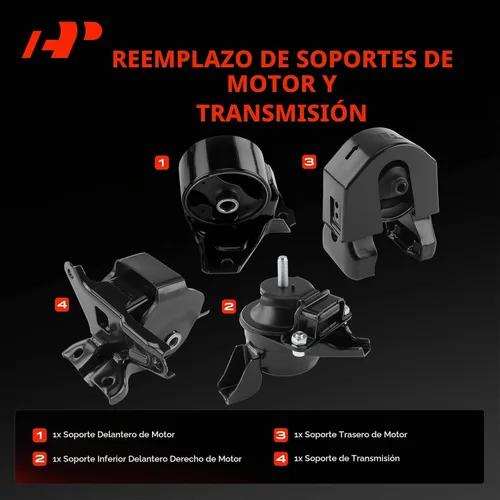Vista 3 de A-Premium - Kit de montaje para motor y transmisión (4 unidades)