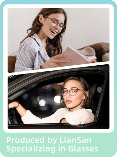 Vista 2 de LianSan Paquete de 2 lentes de lectura progresivos multienfoque para mujeres, lectores de computadora con bloqueo de luz azul cercano y lejano