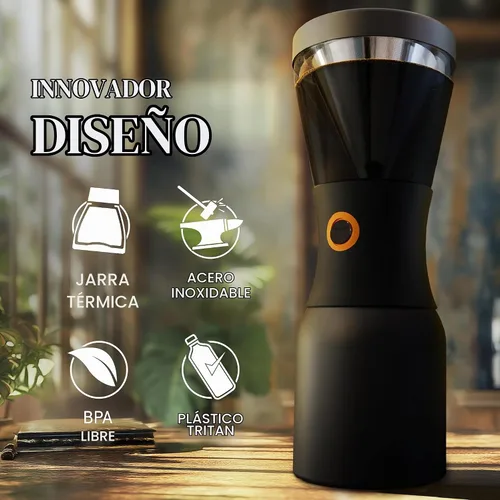 Vista 5 de asobu Cafetera de preparación fría, galardonada cafetera aislada de 40 onzas con jarra portátil de acero inoxidable – Ganadora número 1 del festival