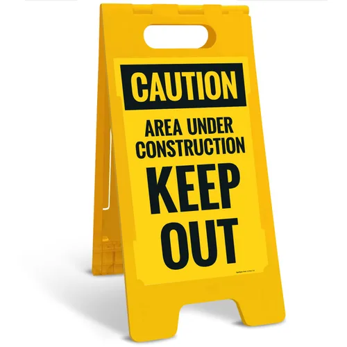 Vista 7 de OSHA Caution Area Under Construction Keep Out Sidewalk Sign Kit, 10x16 Inches, Replacement Panels (2 Pack) Thick HDPS Plastic, Made in USA by Sigo