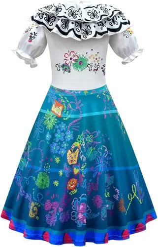 Vista 2 de Disfraces infantiles atuendo de Mirabel Madrigal vestido de Isabela blusa y falda de Luisa vestido de Pepa trajes para juego de roles para Halloween